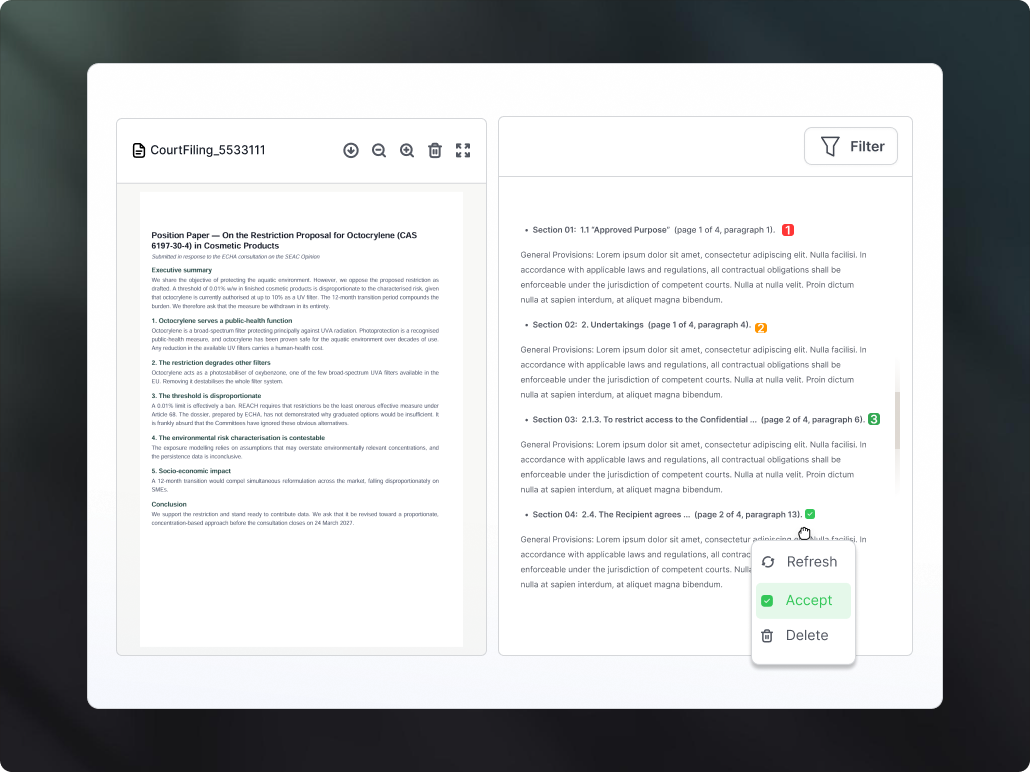 The Reviewer module interface
